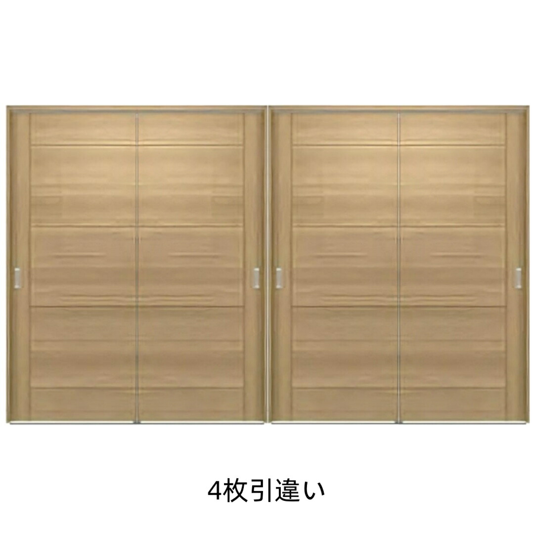 室内ドア 4枚引違い戸 引戸 ドア本体+枠セット DIY リフォーム 引き違いドア 建具 固定枠・ケーシング枠選択可 インテリア 扉 フラットタイプ 引手空錠 引き戸 内装建材 ベーシック 新築 マンション 送料無料 カタログP110 ナスラック DXシリーズD5