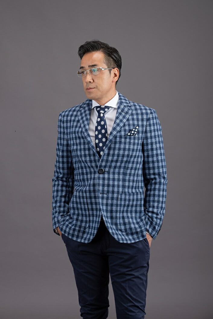 楽天市場 秋冬メンズシングルジャケットチェック 青色 S M L Xl Nkt Arrows