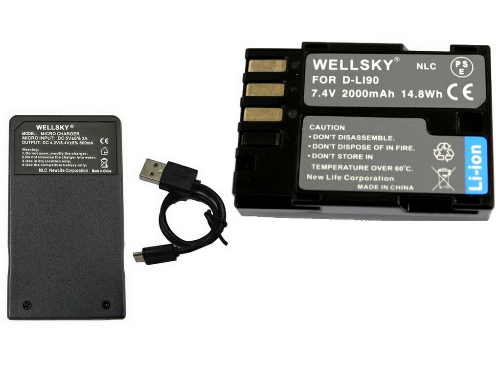 楽天市場】D-Li90 D-Li90P 互換バッテリー 1個  K-BC90PJ D-BC90P [ 超軽量 ] USB Type C 急速 互換充電器  バッテリーチャージャー 1個 [ 2点セット ] [ 純正品と同じよう使用可能 残量表示可能 ] PENTAX ペンタックス K-5 II / K-5  Iis /