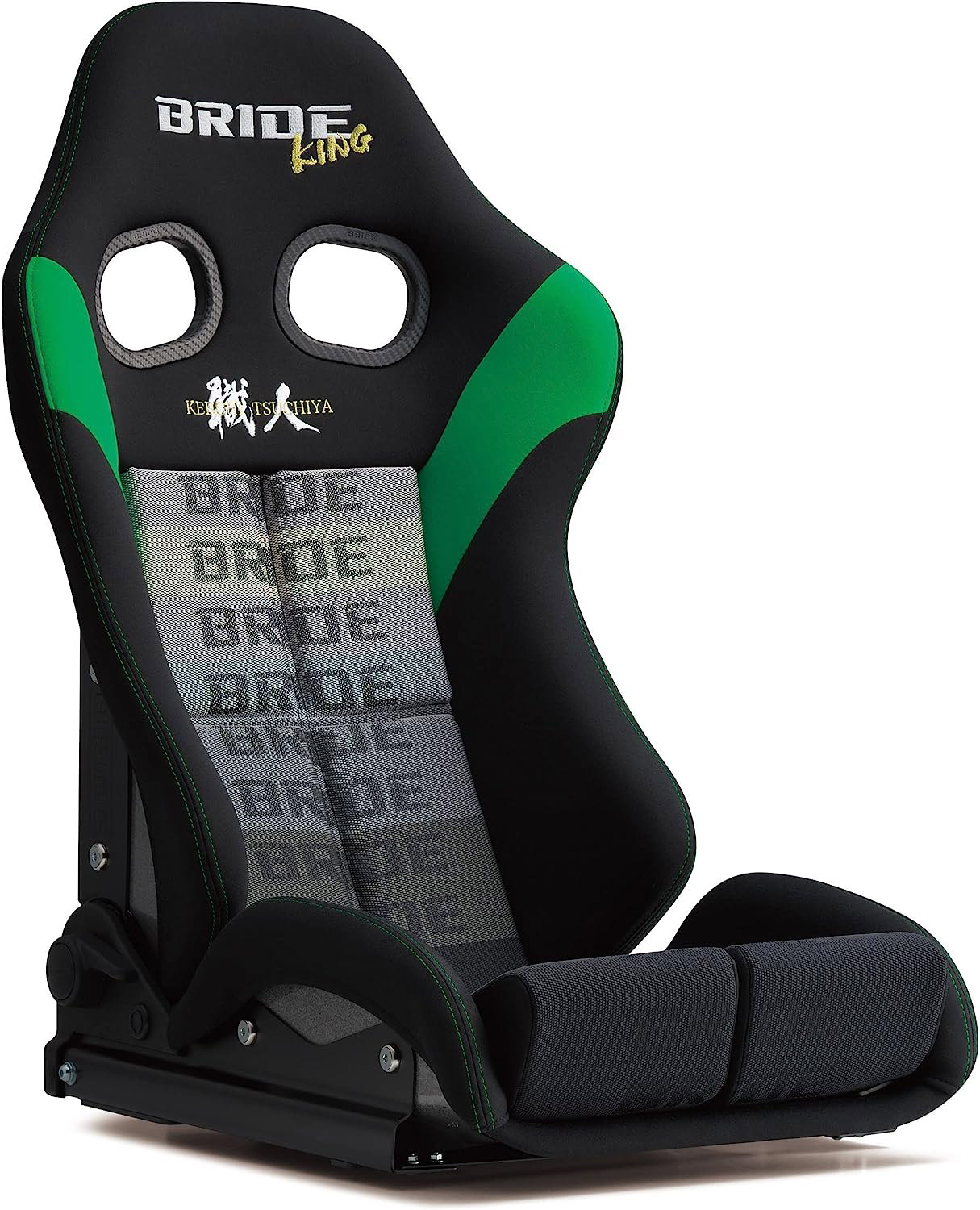 BRIDE ブリッド シート セミバケット STRADIAIII KING 土屋圭市モデル カーボン製シェル CFRP ブラック＆グリーン スタンダードクッション 汎用 G71DSC｜NMTカスタムパーツ屋