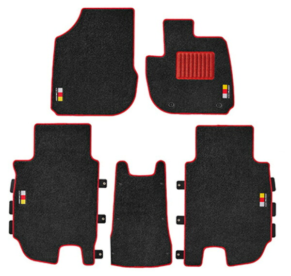 無限 フロアマット ヴェゼル VEZEL RV5-120 / RV6-120 / RV4-110 2024年4月～ 1台分5枚セット ブラック×レッド色 08P15XNPK0S0RD
