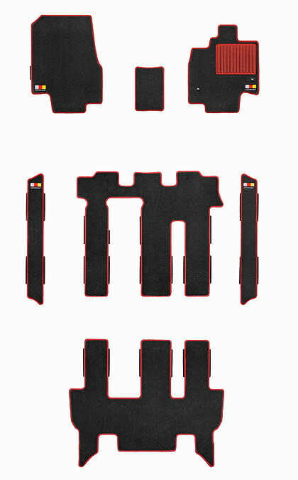 無限 フロアマット ステップワゴン STEP WGN RP8-130 2025年5月～ e:HEV車用 BENCH SEAT 1台分セット ブラック&times;レッド 08P15XNSK1S0RD｜NMTカスタムパーツ屋