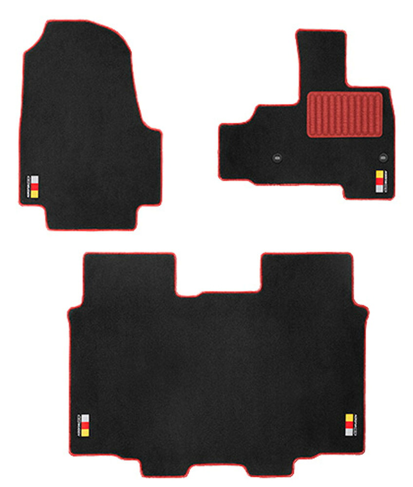無限 フロアマット N-BOX / N-BOX CUSTOM JF5-100 / JF6-100 2023年10月～ 1台分セット ブラック×レッド色 08P15XNVK0S0RD