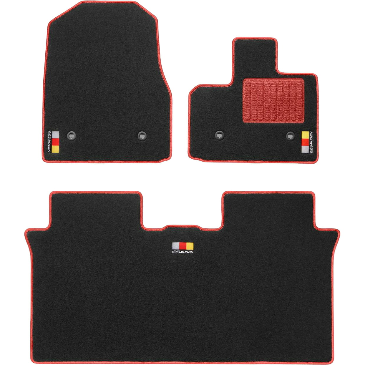 無限 フロアマット N-ONE e: JG5-100 2025年9月～ フロント／リア3枚セット ブラック×レッド 08P15XPEK0S0RD