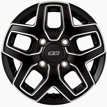 無限 12インチ鋳造アルミホイール MD5 12&times;4.00Bインセット35 N-VAN 全タイプ（FF / 4WD） フラットブラックミラーフェイス 42700XNJ240U35｜NMTカスタムパーツ屋 25,519円