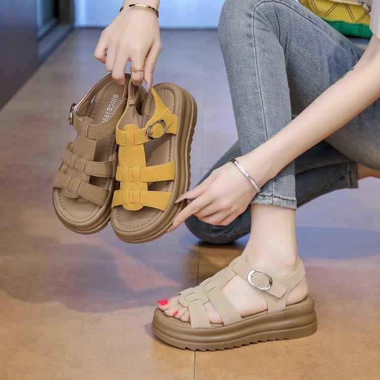サンダル レディース 厚底 編み込み ファッション ローマン バックル スポーツ ビーチ 夏用 軽量 通気性 女性 普段使い