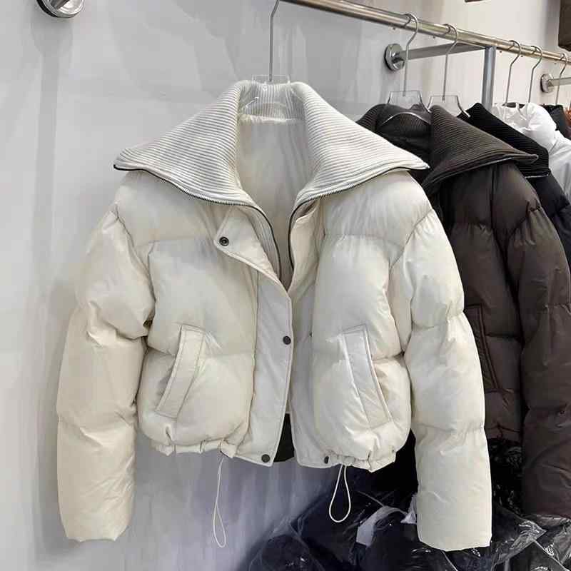 冬 レディース 朦々たる 編み物 大型襟 打ち倒す上衣 遊撃手丈 かっこ良い 白鴨打ち倒す 保温性 アウター 生あたたかい 厚地の外套 軽さ 流行り物 流行り物 影ぼうし コート・ジャケット-レディースファッション