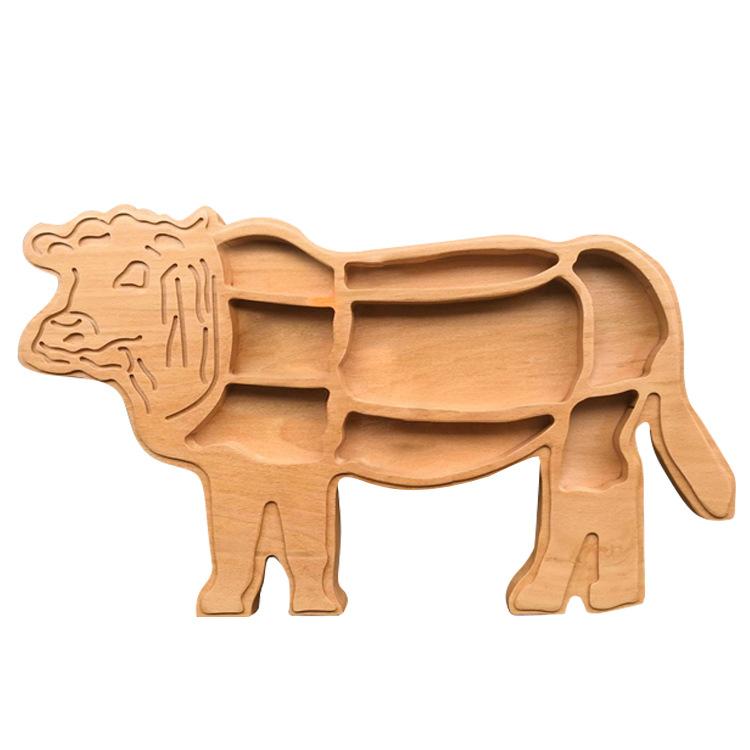 盛り合わせ皿 竹木製 牛肉 羊牛 形状 火鍋用 スタイリッシュ クリエイティブ ディスプレイ 食器 肥牛 盛り 潮州風 宴会向け 自然素材 軽量 耐久性