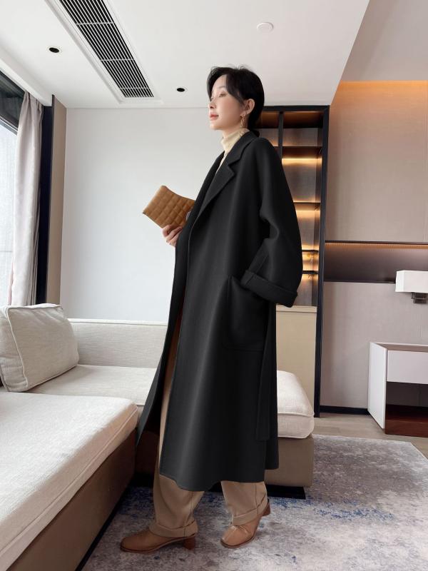 厚地の外套 レディース 中長丈 カシミール 100% 両面 秋冬 御前上等感 生あたたかい原料品 軽さ ホンブルグ帽膚ざわり 毛糸混 格好のいい 防風 日常使い走り