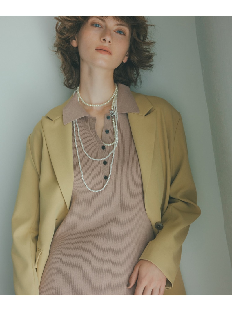 シングルブレストオーバージャケット N. Natural Beauty Basic エヌ ナチュラルビューティーベーシック* ジャケット・アウター テーラードジャケット・ブレザー 黄色 薄墨色【貨物輸送無料】[ Fashion]