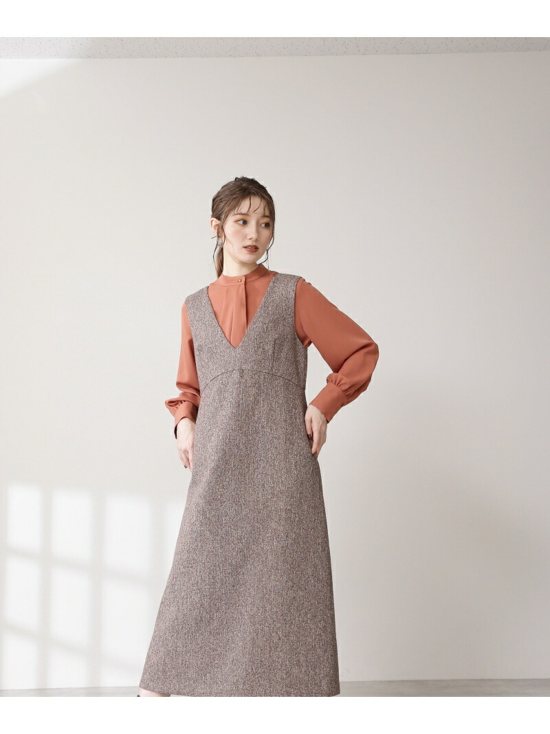 ネップツイードジャンパースカート N Natural Beauty Basic エヌ ナチュラルビューティーベーシック ワンピース ワンピースその他 ネイビー グレー ブラウン 先行予約 送料無料 Rakuten Fashion Mpcarrozzeria It