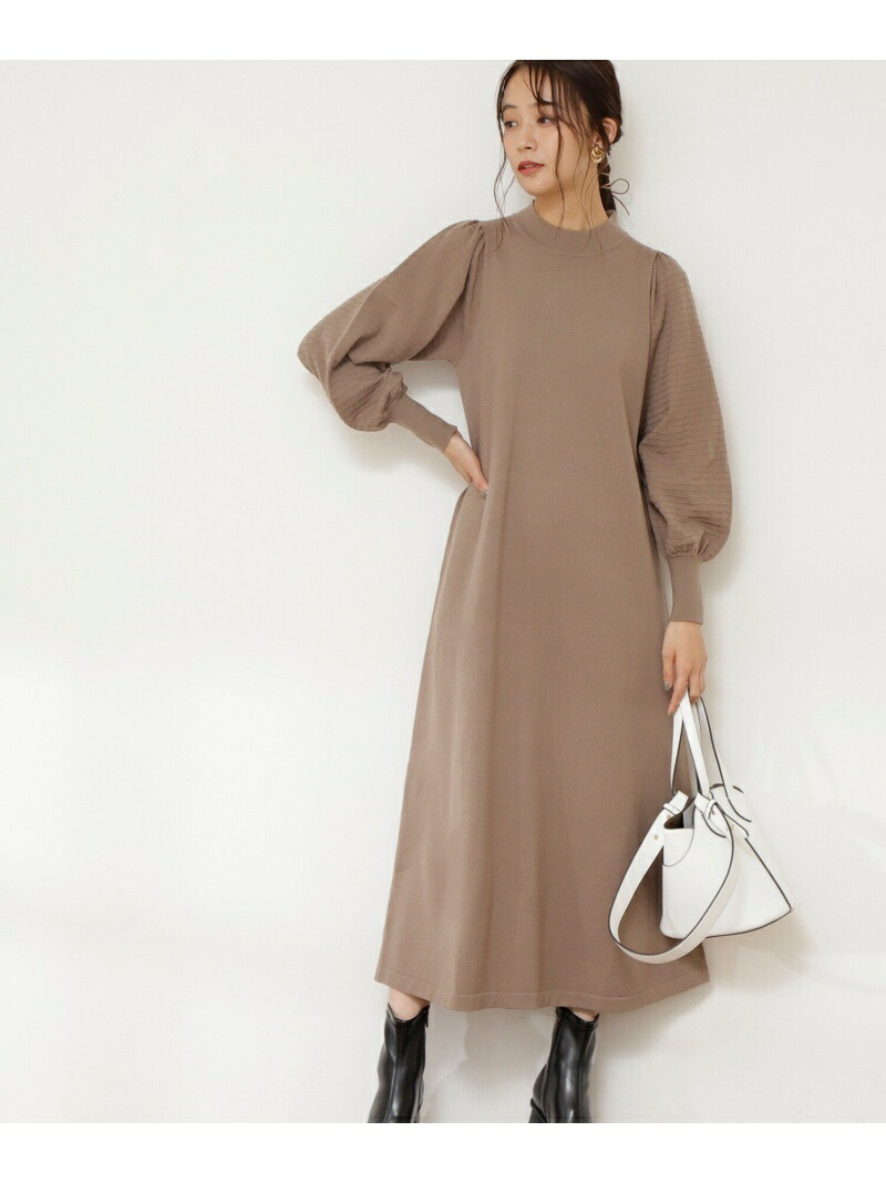 ボリュームパフニットワンピース N Natural Beauty Basic エヌ ナチュラルビューティーベーシック ワンピース ワンピースその他 ブラウン ブラック パープル ブルー 先行予約 送料無料 Rakuten Fashion Fitzfishponds Com