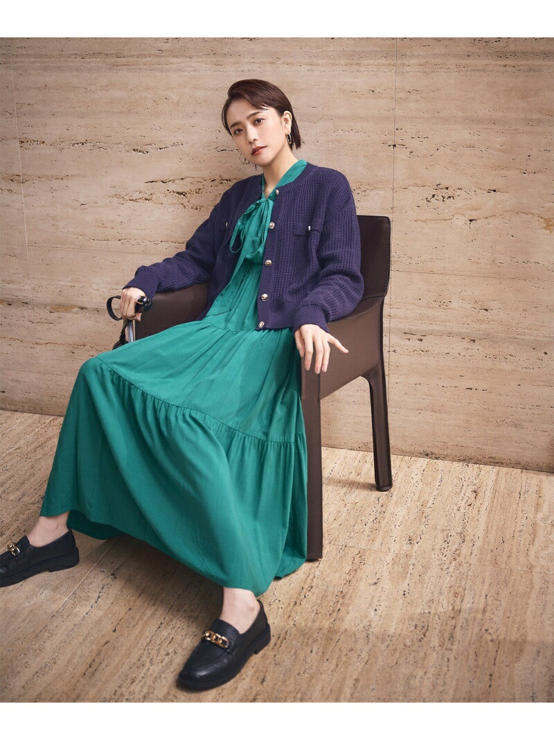 前後2wayリボンタイティアードワンピース N Natural Beauty Basic エヌ ナチュラルビューティーベーシック ワンピース ワンピースその他 グリーン ブラック ピンク Rakuten Fashion 上等