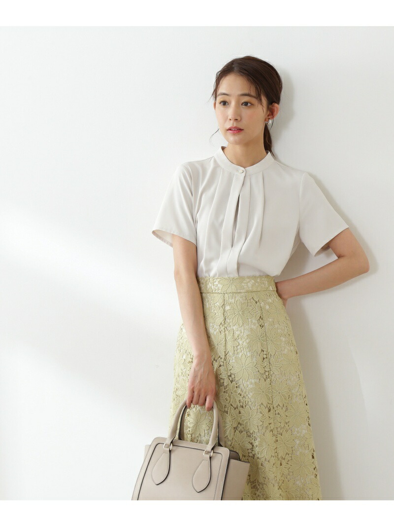 スタンドカラーフロントタックブラウス N Natural ナチュラルビューティーベーシック Basic Beauty エヌ スタンドカラーフロントタックブラウス N Natural ナチュラルビューティーベーシック Basic Beauty エヌ