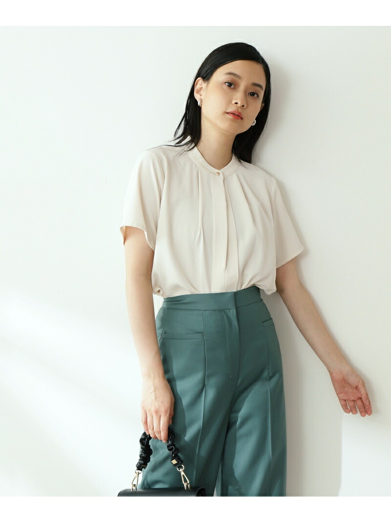 スタンドカラーフロントタックブラウス N Natural ナチュラルビューティーベーシック Basic Beauty エヌ