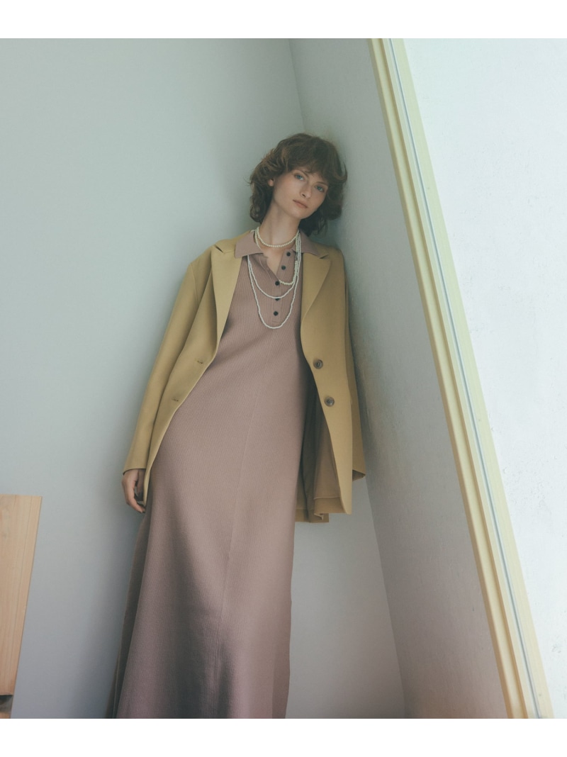 襟付きニットワンピース N. Natural Beauty Basic エヌ ナチュラルビューティーベーシック* ワンピース・ドレス その他のワンピース・ドレス レッド ベージュ ブラック【送料無料】[ Fashion]｜N.Natural Beauty Basic＊