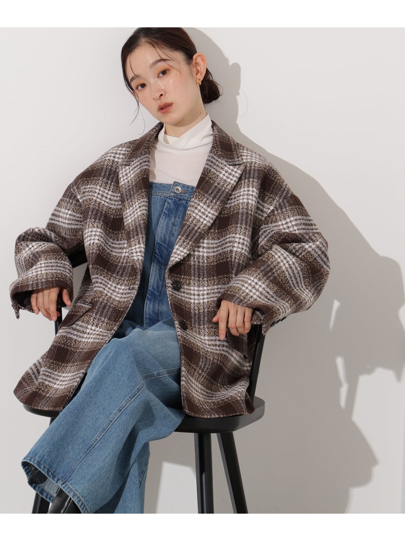 【SALE／60%OFF】オーバージャケットコート N. Natural Beauty Basic エヌ ナチュラルビューティーベーシック* ジャケット・アウター ブルゾン・ジャンパー ブラウン ブラック【RBA_E】【送料無料】[ Fashion]