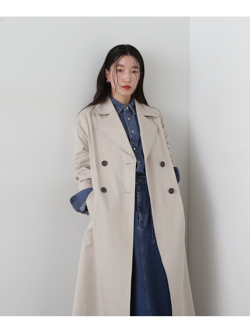 【SALE／50%OFF】ボックスシルエットトレンチコート N. Natural Beauty Basic エヌ ナチュラルビューティーベーシック* ジャケット・アウター 余分の物のジャケット・アウター ベージュ【RBA_E】【貨物輸送無料】[ Fashion]