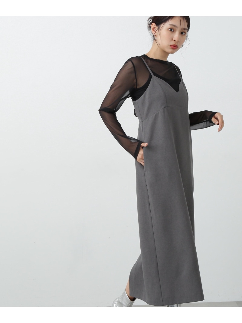 【SALE／10%OFF】バックリボンキャミワンピース N. Natural Beauty Basic エヌ ナチュラルビューティーベーシック* ワンピース・ドレス ワンピース グレー【RBA_E】【送料無料】[ Fashion]