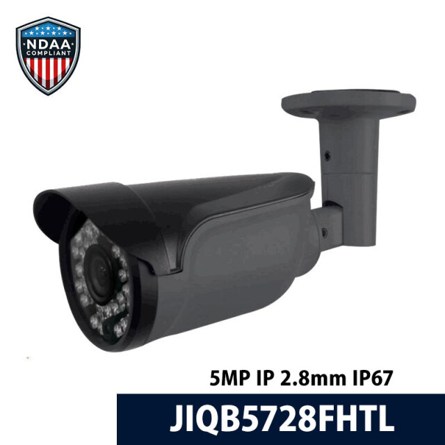 【NDAA準拠】5MP IP 屋外バレットカメラ 2.8mm JIQB5728FHTL