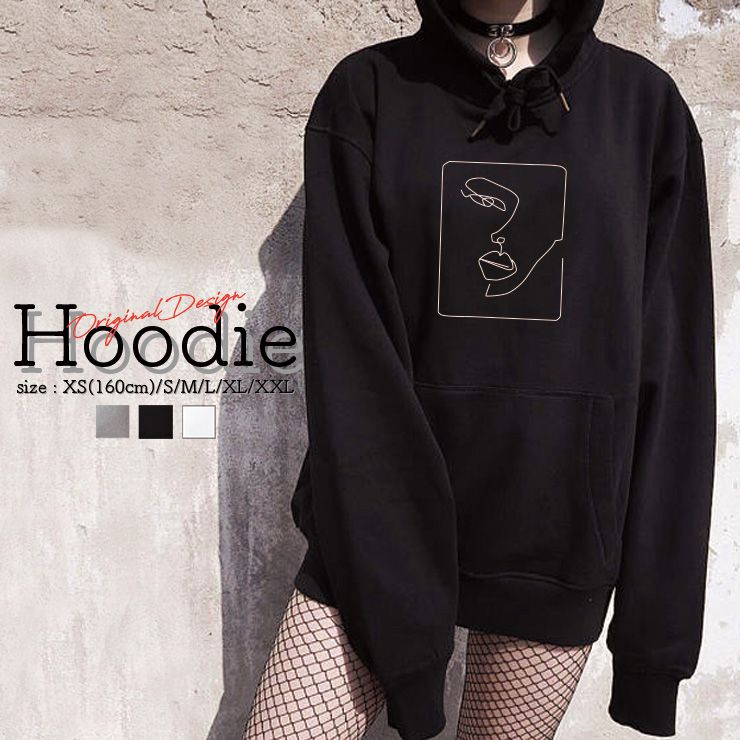 楽天市場 パーカー レディース メンズ スウェット パーカー プルオーバー Hoodie 長袖 フード付き プルオーバー ペア カップル Xs S M L Xl Xxl おしゃれ 大人かわいい アート 顔 モダン 芸術的絵画 落書き 韓国 No Other