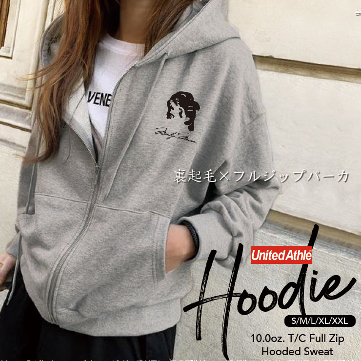 楽天市場 パーカー レディース メンズ スウェット パーカー ジップアップパーカー 裏起毛 長袖 Hoodie 長袖 スウェット フード付き ペア カップル S M L Xl Xxl おしゃれ かっこいい 無地 シンプル 羽織ればあたたかい 肌ざわりのやさしい裏起毛スウェット マリリン