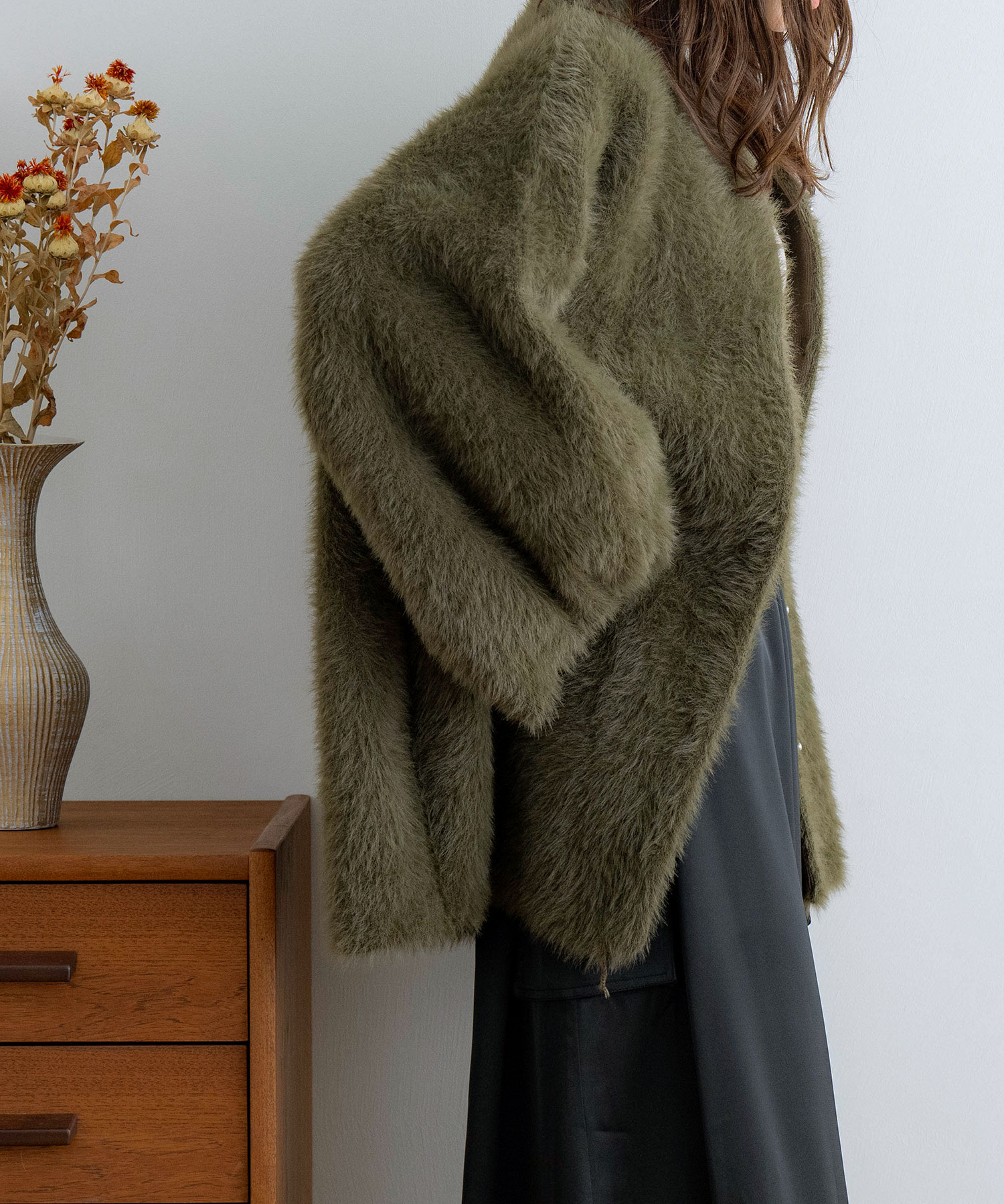 NOAHL｜【ふわふわシャギーの丸みコート】シャギー コート