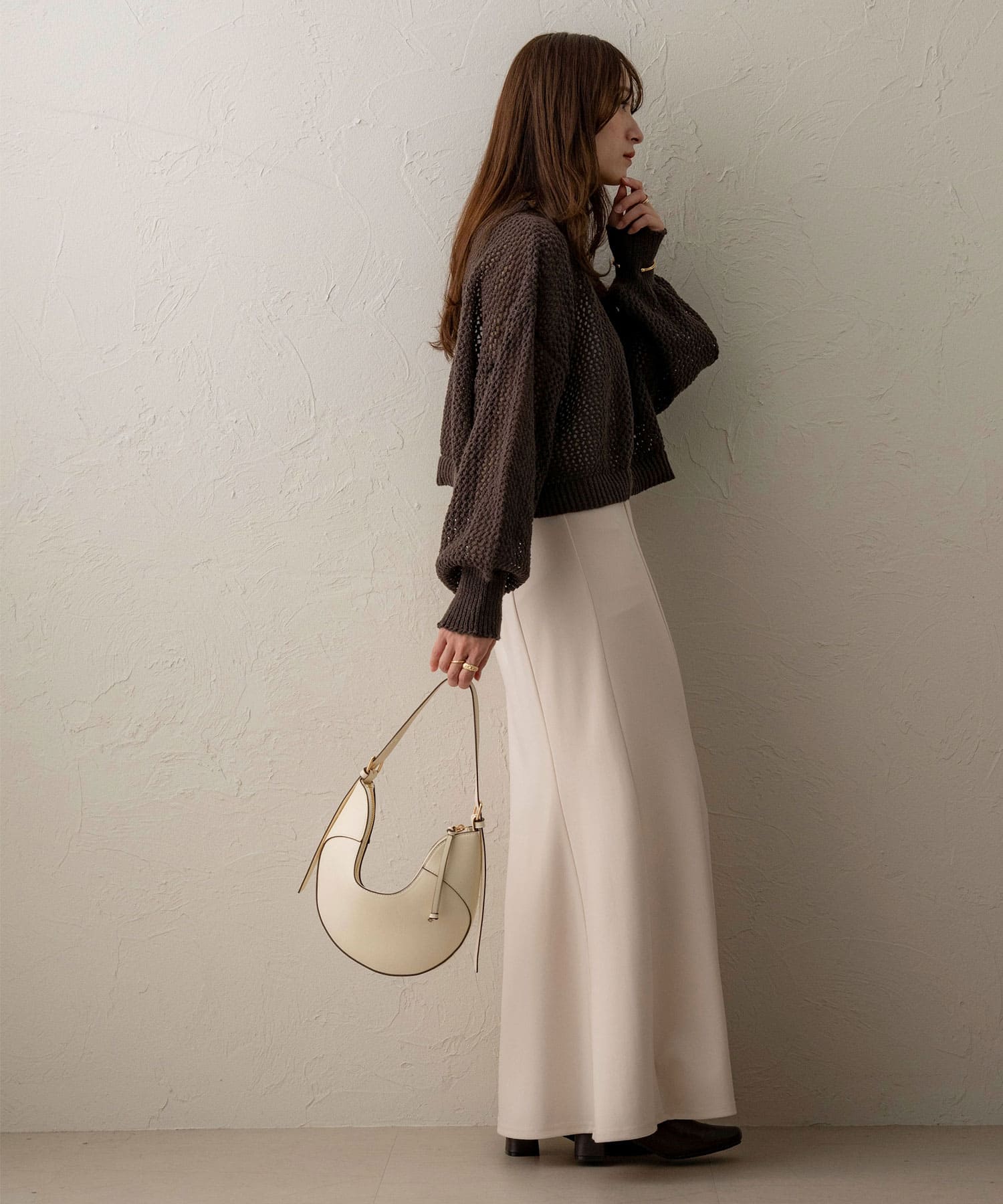 ノーブランド　リーシュ オープンカラーショートスリーブニット | ファッション通販