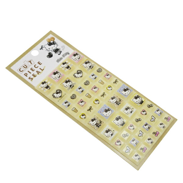 メール便送料無料】136437 カットピースシール ハローキティ ブラック