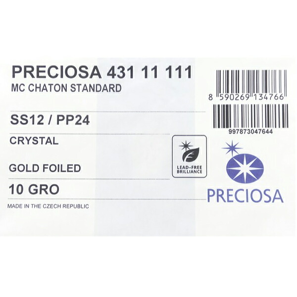 62%OFF!】 PRECIOSA CHATON CRYSTAL SS8.5 PP18 約1.5mm ラインストーン プレシオサ社製チャトン クリスタル  Vカットガラス 石 ゴールドフィルド 小分けパック アクセサリーパーツ ハンドメイド 手芸 matka122.com