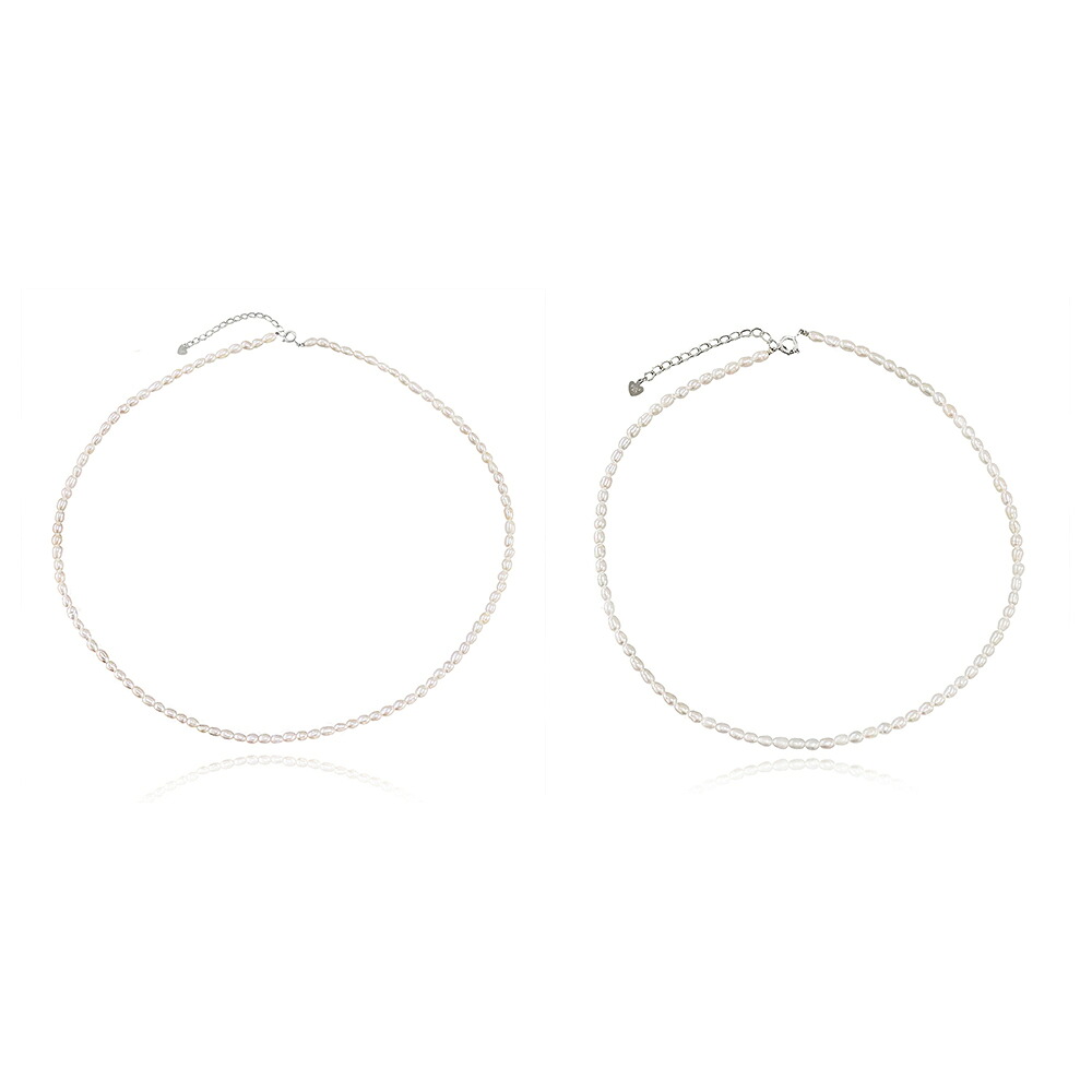 ネックレス ライスパールネックレス (2.5mm/3.5mm) 韓国アクセサリー