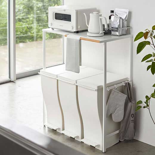 キッチン収納 タワー 伸縮 ゴミ箱上ラック＜ｔｏｗｅｒ 山崎実業 ゴミ箱 ごみ箱 ダストボックス 収納ラック＞ インテリア ノアン