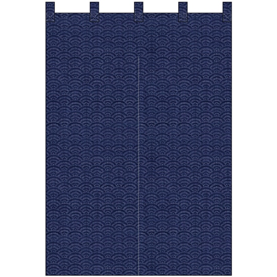 半間のれん 青海波 織物風 (紺) No.42298 (受注生産品・キャンセル不可)|のぼりストア 店