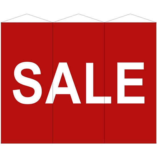 3連超大型タペストリー SALE （赤） （W900×H2100mm 3枚入） No.67005（受注生産品・キャンセル不可）その他