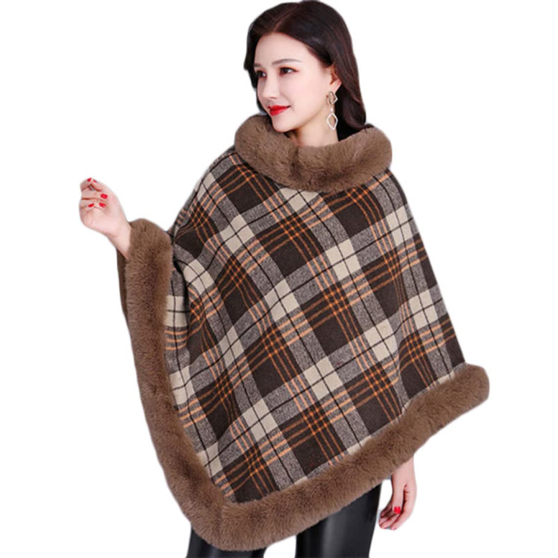 フォックス&ミンク　リアルファー　ケープ　ボレロ　ハーフコート RUIRUE BOUTIQUE フォックスファー付きケープコート(7号～15号