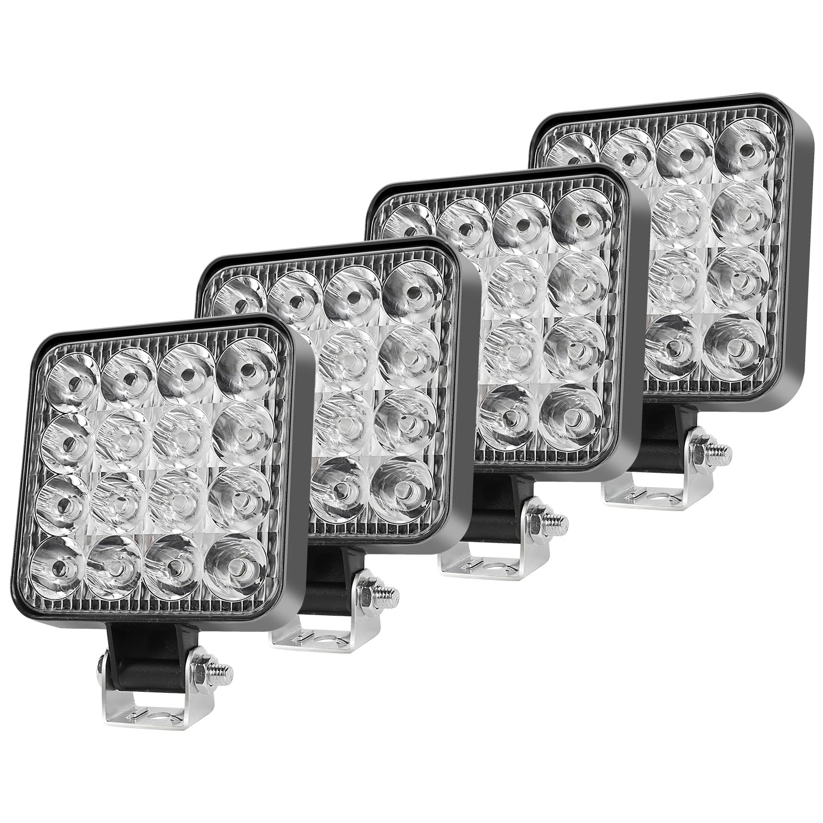 インチ LEDワークライト 48W IP68 led作業灯広角 16連LED 車用 ワークライト 12V-24V兼用 車外灯 4個セット