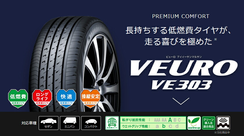 Finalsale対象商品30 Off ダンロップ ビューロ Ve303 215 60r17 新品タイヤ 4本セット価格 プレミアムコンフォート 低燃費タイヤ 静粛性 送料無料 サマータイヤ 215 60 17 新版