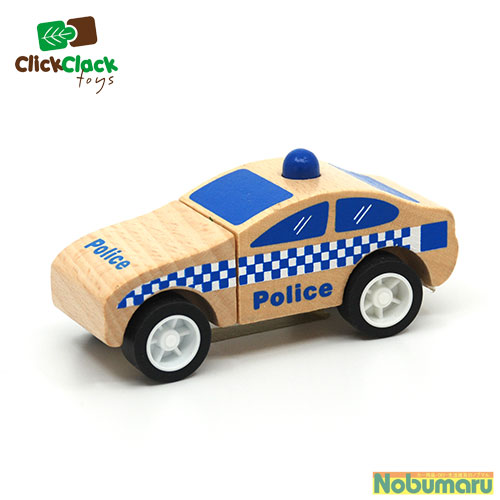 楽天市場 Cc002 Click Clack クリック クラック パトカー 働く車 おもちゃ かわいい おしゃれ Fscに基づく材林の木のみ使用 環境配慮型 Castjapan Nobumaru