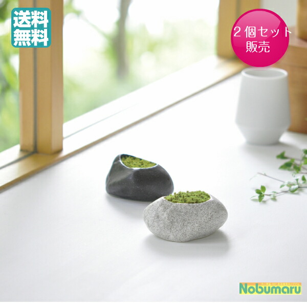 楽天市場 単品販売 プリザーブドモス 石 ひねもす 白 黒 Hinemoss 苔 陶器 インテリア 鑑賞 癒し Moss 盆景 箱 芸術 Nobumaru