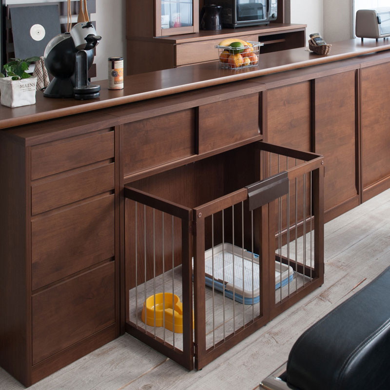 折りたたみ 小型犬 犬用ケージ 室内犬用サークル 90幅 完成品 ダークブラウン 送料無料 サークル 天然木アルダー材 収納付き 折りたたみ 室内犬用サークル 90幅 完成品 ダークブラウン ペットサークル 省スペース 木製 犬用ケージ おしゃれ 小型犬 日本製 天然木