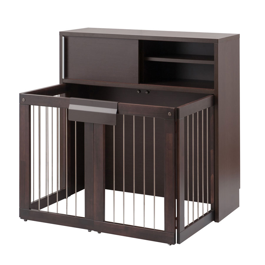 楽天市場】家具に収まる 折りたたみ 犬用ケージ 幅90 ブラウン 完成品