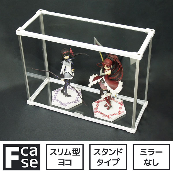 スッキリ薄型 奥行き15cm 卓上 アクリルケース スリム型・ヨコ (背面クリア) フィギュアラック ミニ コレクションラック 浅型 折りたたみ式 フィギュア用ラック 組立式
