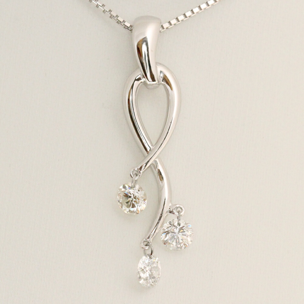 【アウトレット】K18WG 揺れるダイヤモンドネックレス 0.72ct sale 特価 売切り 残1点