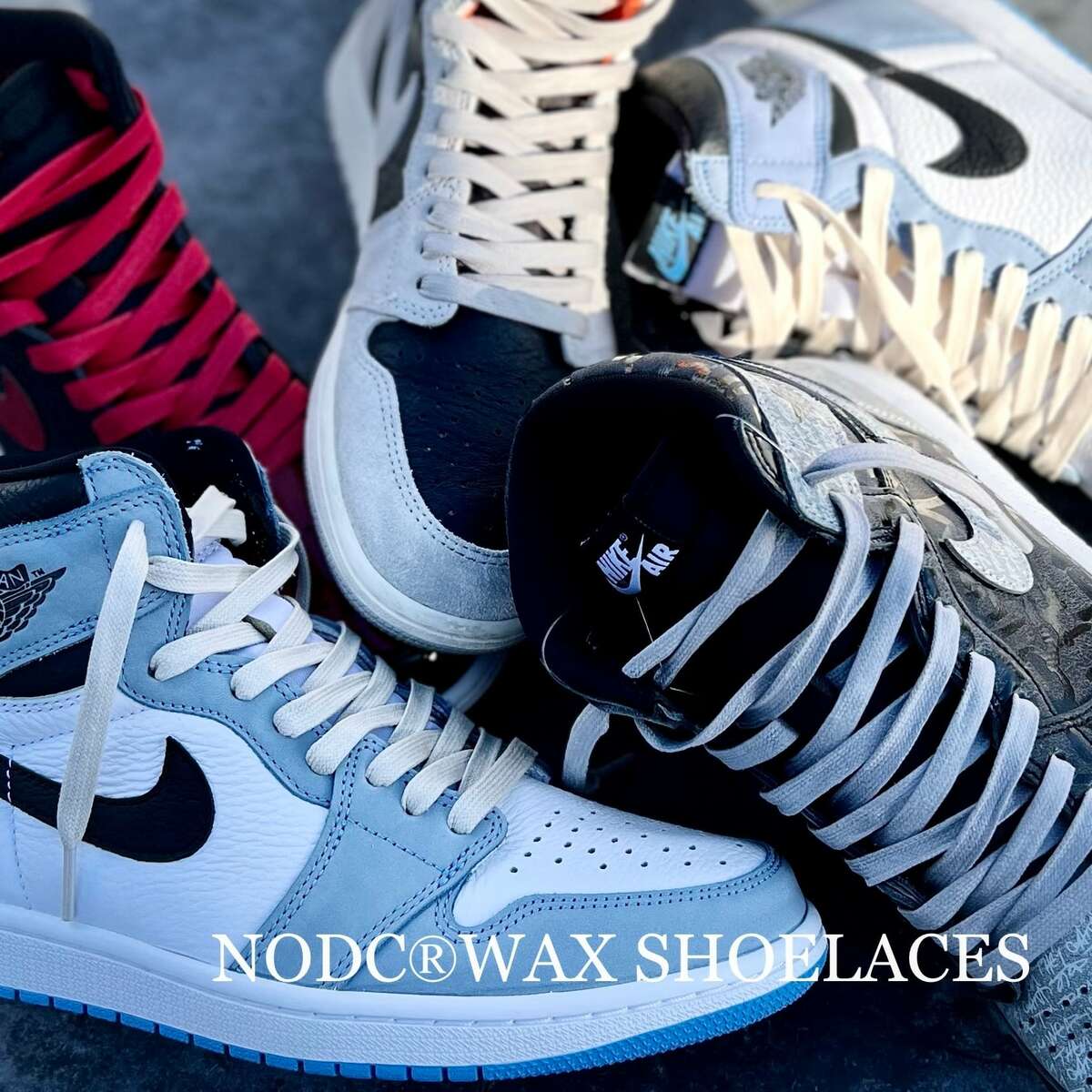 靴紐 シューレース 靴ひも NODC® WAX SHOELACES ワックスシューレース ゴールドチップ シルバーチップ メタルチップ脱着可能  120cm 140cm 160cm NODC 平紐 ナイキ アディダス コンバース スニーカー ローカット ハイカット NOD | 