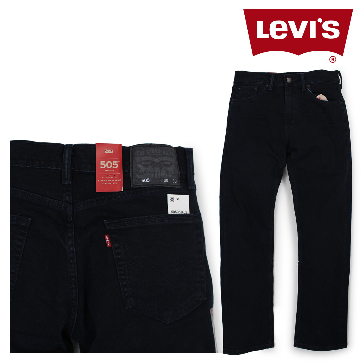 levis 505 stretch black