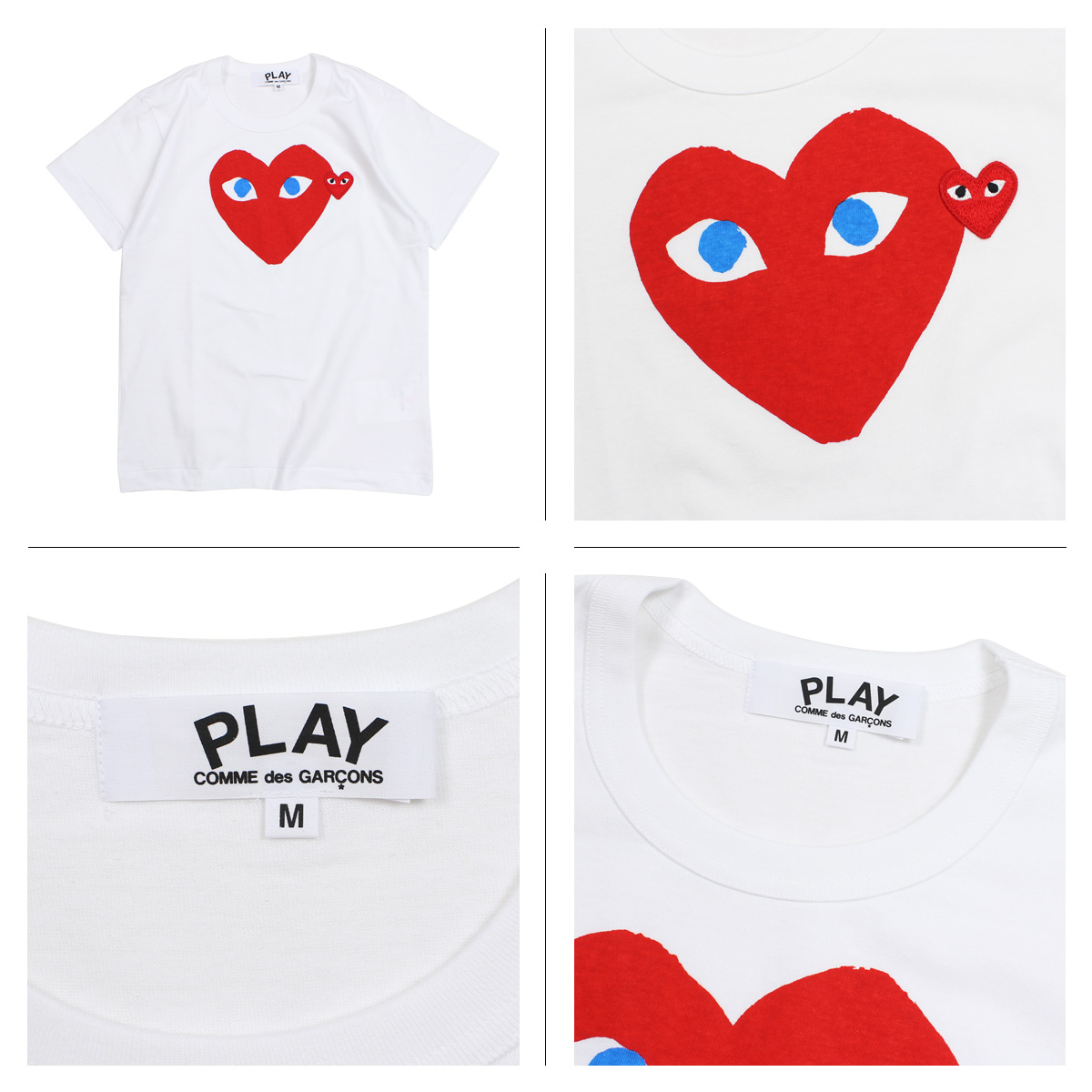 楽天市場 Play Comme Des Garcons Red Heart T Shirt コムデギャルソン Tシャツ 半袖 レディース ホワイト Azt085 Allsports