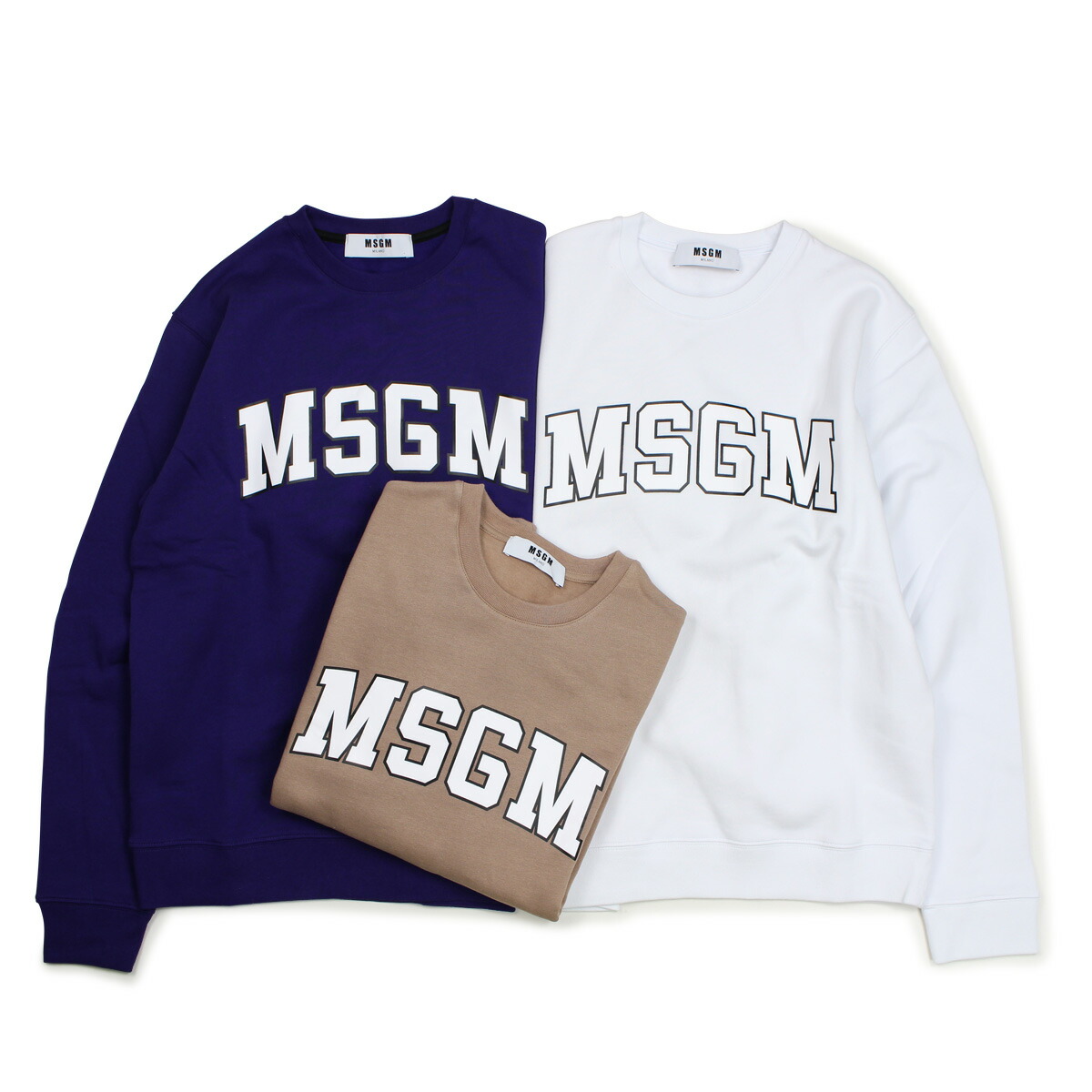 スウェット トレーナー ご予約品 Shirts Sleeved Long Msgm トレーナー 2541mdm163 ブラウンベージュ ネイビー ホワイト エムエスジーエム レディース スウェット Beachsidecliniccr Com