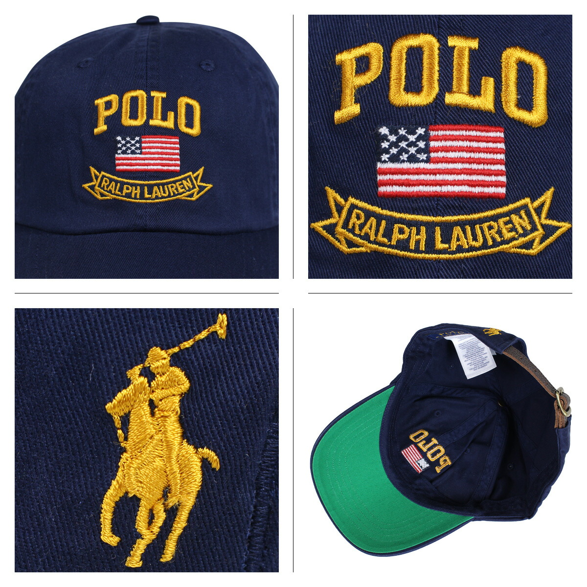 navy blue and yellow polo hat