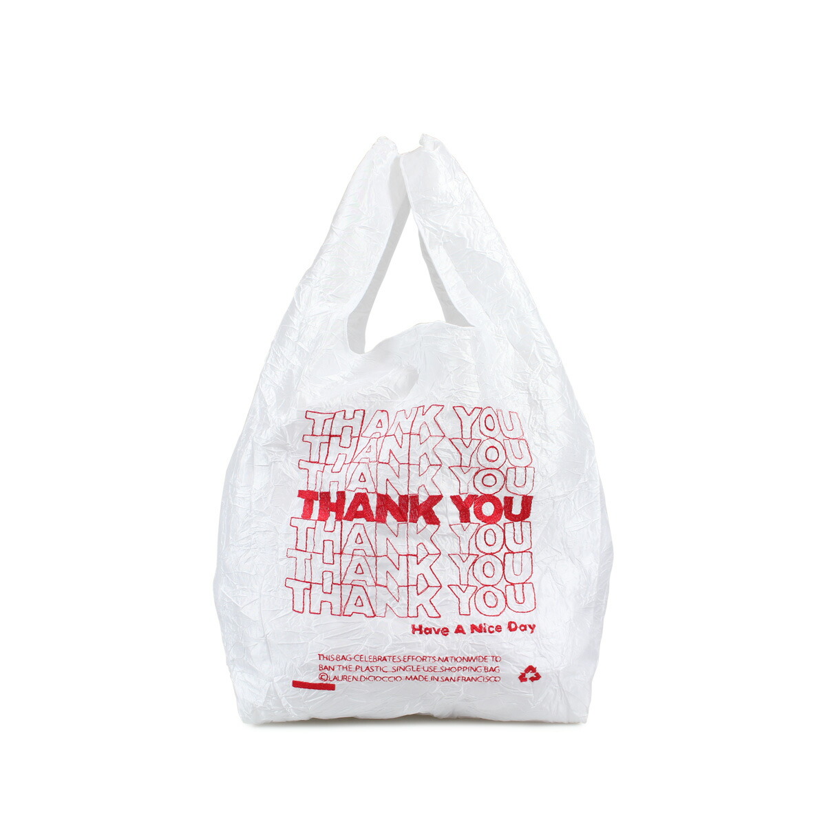 【最大1000円OFFクーポン配布中】 THANK YOU TOTE BAG エコバッグ トートバッグ ショッピング レジ レディース  メンズ 折りたたみ コンパクト ナイロン ブラック ホワイト 黒 白 ALLSPORTS