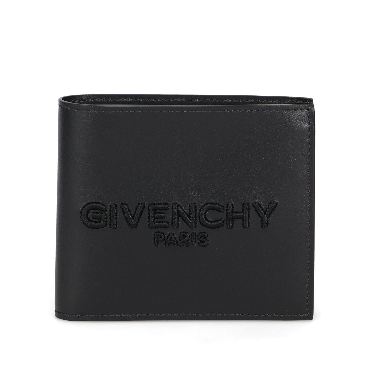 GIVENCHY 二つ折り財布 ロゴ エンボス加工レザー ブラック ジバンシー GIVENCHY ジバンシィ 二つ折り財布 COMPACT ZIPPED WALLET BK60F2 K1T4